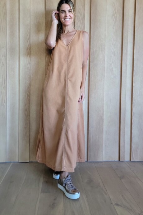 Vestido Formentera Lino Camel