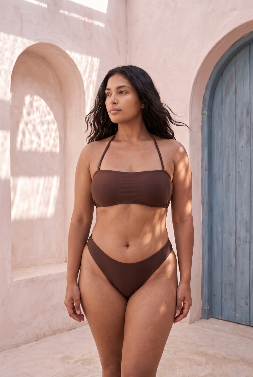 BANDEAU LIA CON COPA REMOVIBLE - CHOCOLATE 