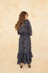 VESTIDO VALENTINA MAXI BLUR DENIM FLOWERS VESTIDO VALENTINA MAXI BLUR DENIM FLOWERS