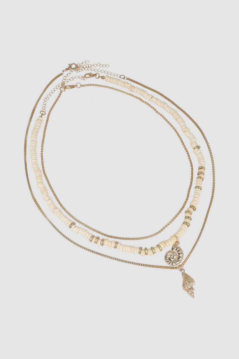 Collar mix blanco y marron Variante unica