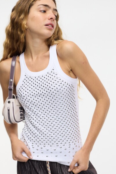 TOP CON BRILLO Blanco