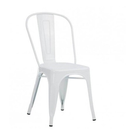 Juego de comedor Con Mesa Circular de 120cm + 4 Sillas Tolix Blanco