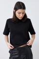 Media polera manga corta negro