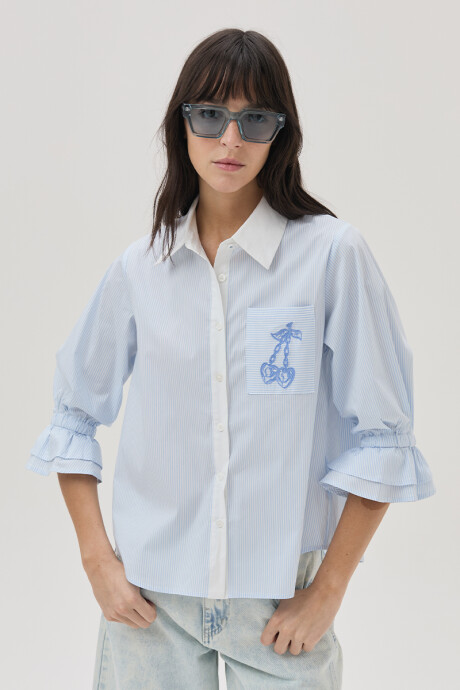 Camisa Cherry Celeste