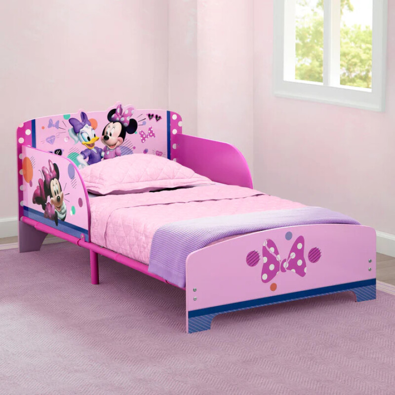 Cama de madera Minnie Mouse Disney rosa palido Cama de madera Minnie Mouse Disney rosa palido