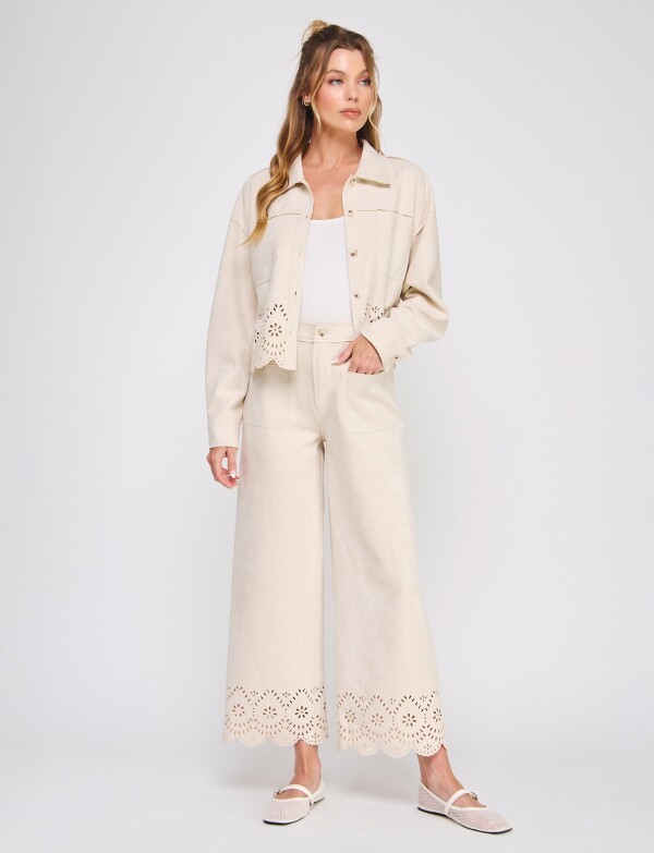 Pantalon Suede BEIGE CLARO