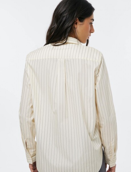 CAMISA BÁSICA A RAYAS - BEIGE BEIGE