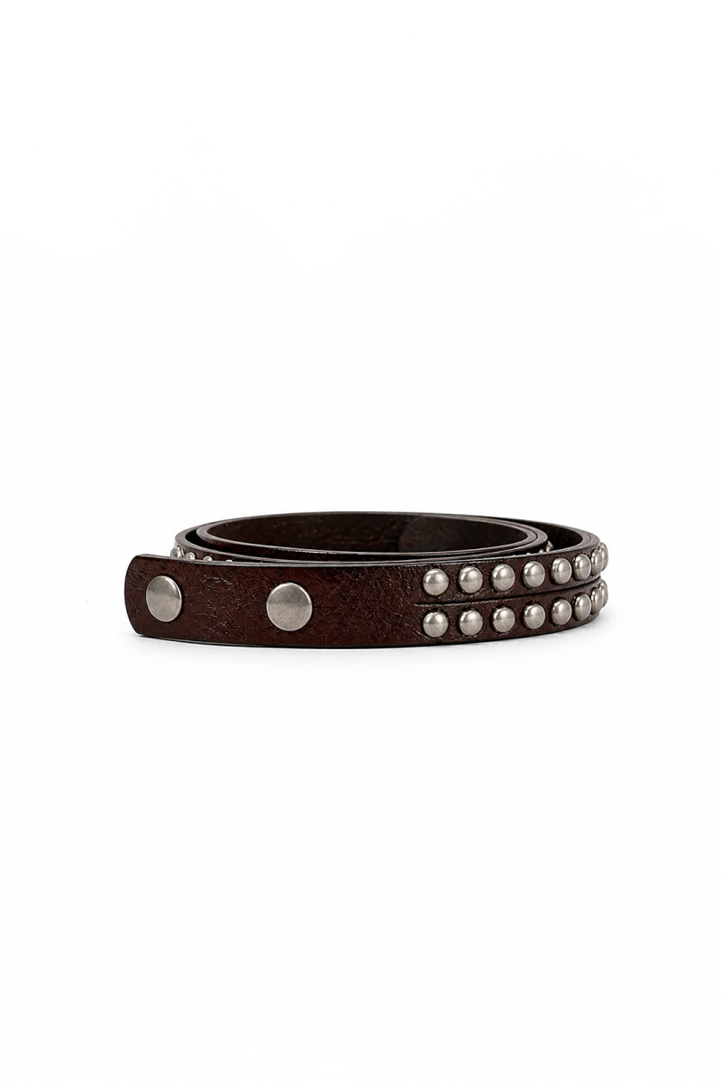 CINTO DOBLE TACHA MARRON