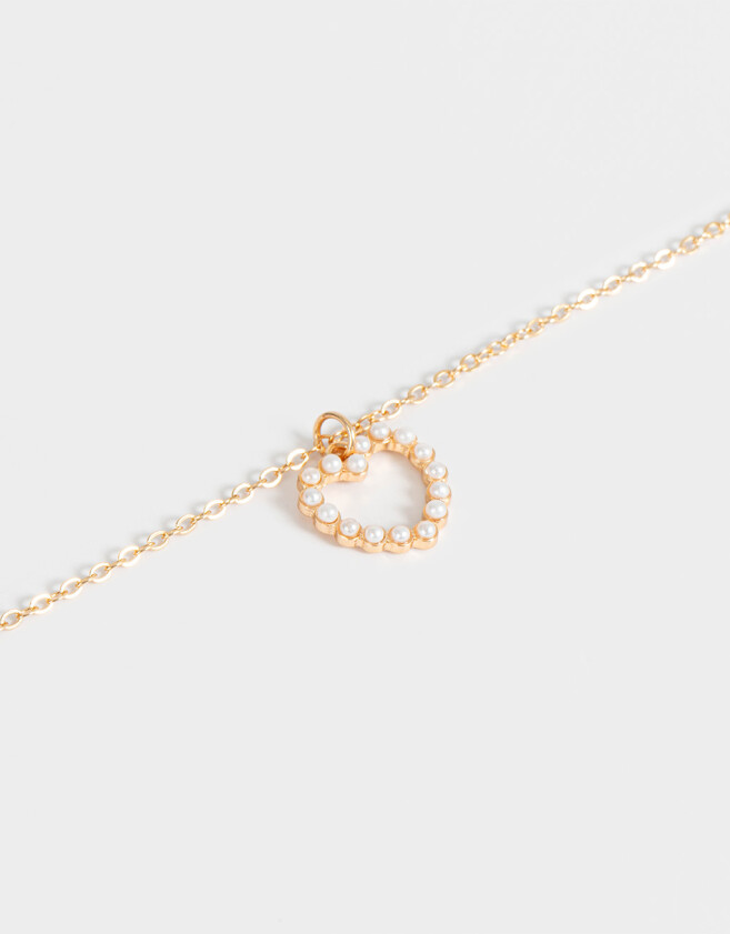 Cadena Corta con Dije Con corazón Cadena Con Dije De Corazón - Dorado