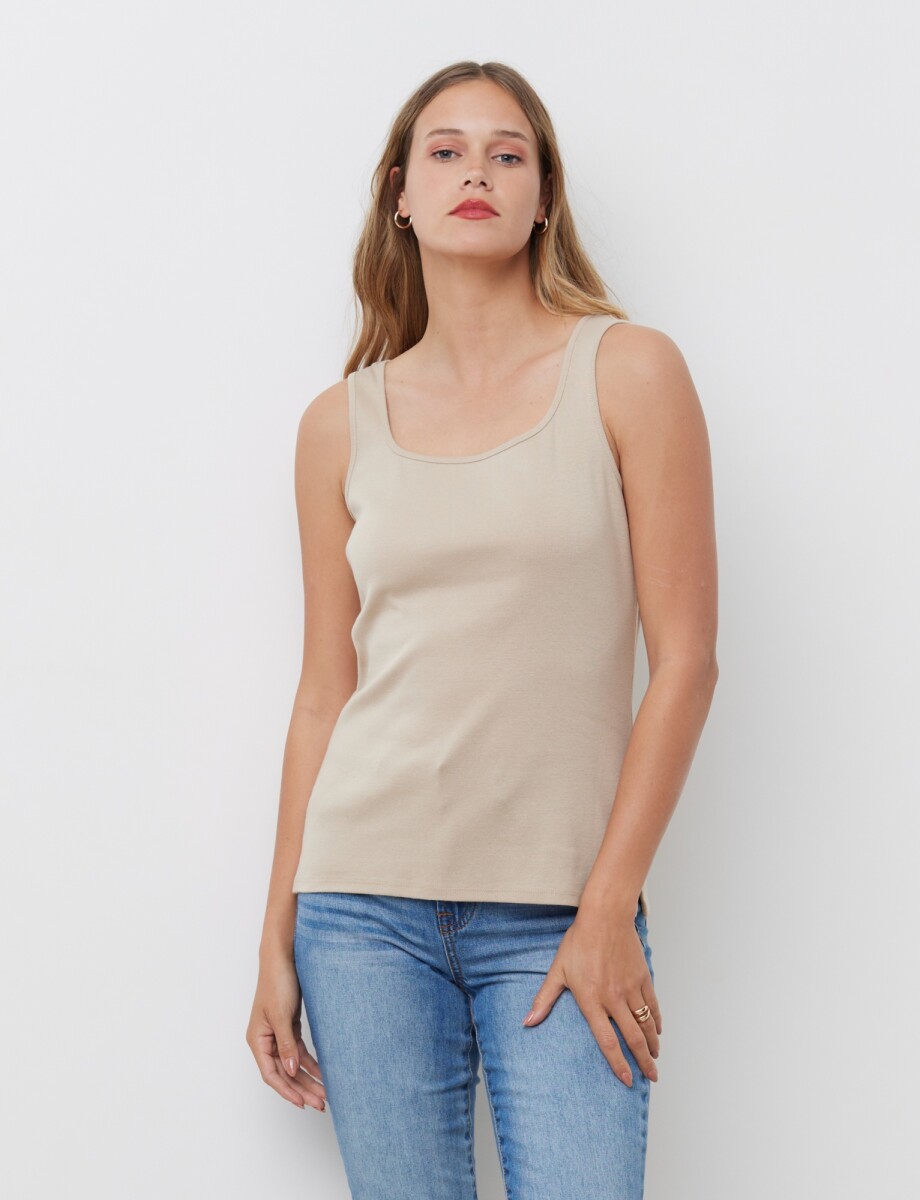 Musculosa Algodon - Beige 