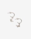 Aros Argollas Metal Aros Argolla Metal Mariposa - Plateado Rodio