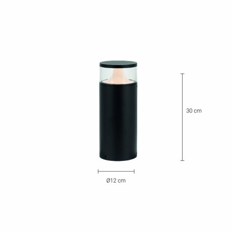 BOLARDO KANE 30 CM Luminaria Bolardo Exterior 9W Kane 30cm Negro