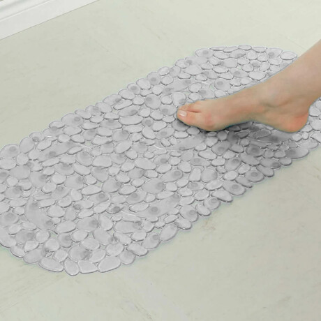 Alfombra Antideslizante Ventosas Ducha Bañera en PVC 65x35cm Blanco
