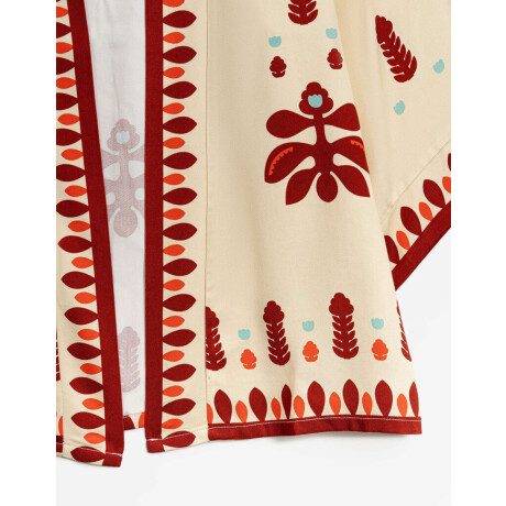 Kimono Corto Estampado Bohemio Combinacion Bicolor
