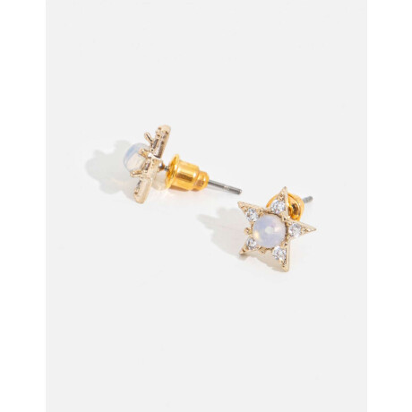 Aros De Estrella Con Cubic Dorado