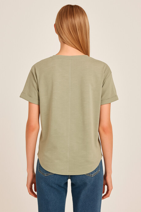 Remera Tazu Verde Grisaceo