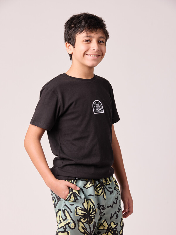 T-SHIRT BRIONE TEEN RUSTY Negro