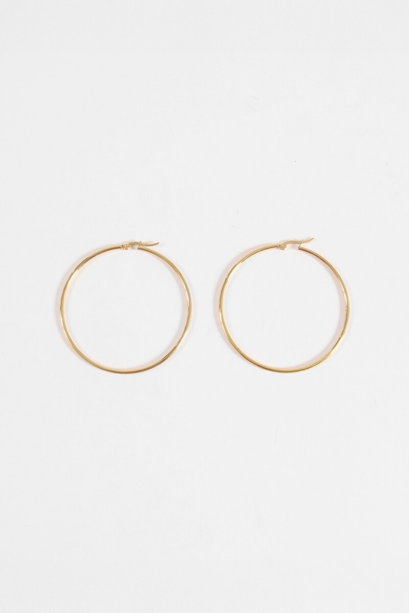 Aros acero maxi dorado