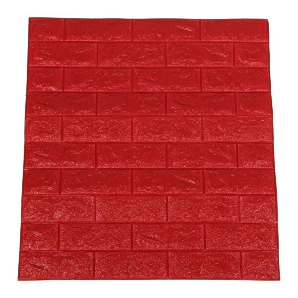 Revestimiento Pared Adhesivo Facil Colocacion Piedra X30 Un Color Variante Rojo