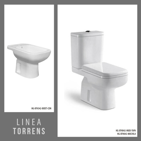 Water Inodoro Con Mochila, Tapa Y Bidet Torrens Aqualia BLANCO