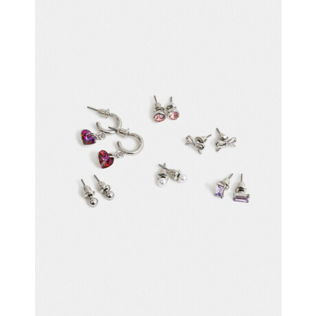 Aros Sets Con Strass Plateado