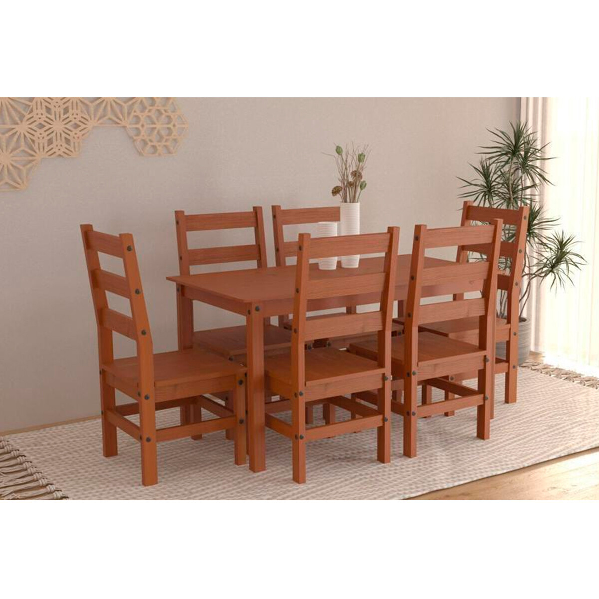 Juego De Comedor Bella 6 Sillas Cera Smgb 