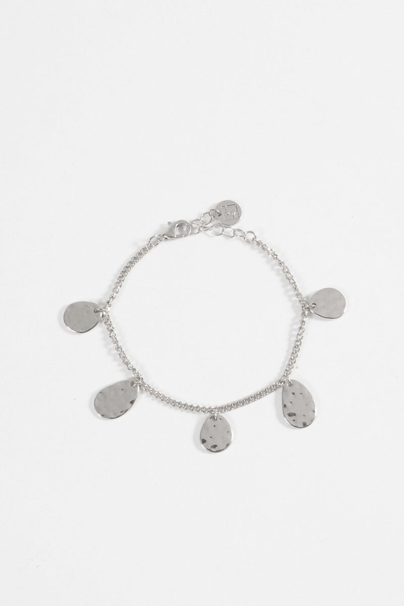 Pulsera cadena metal texture plateado