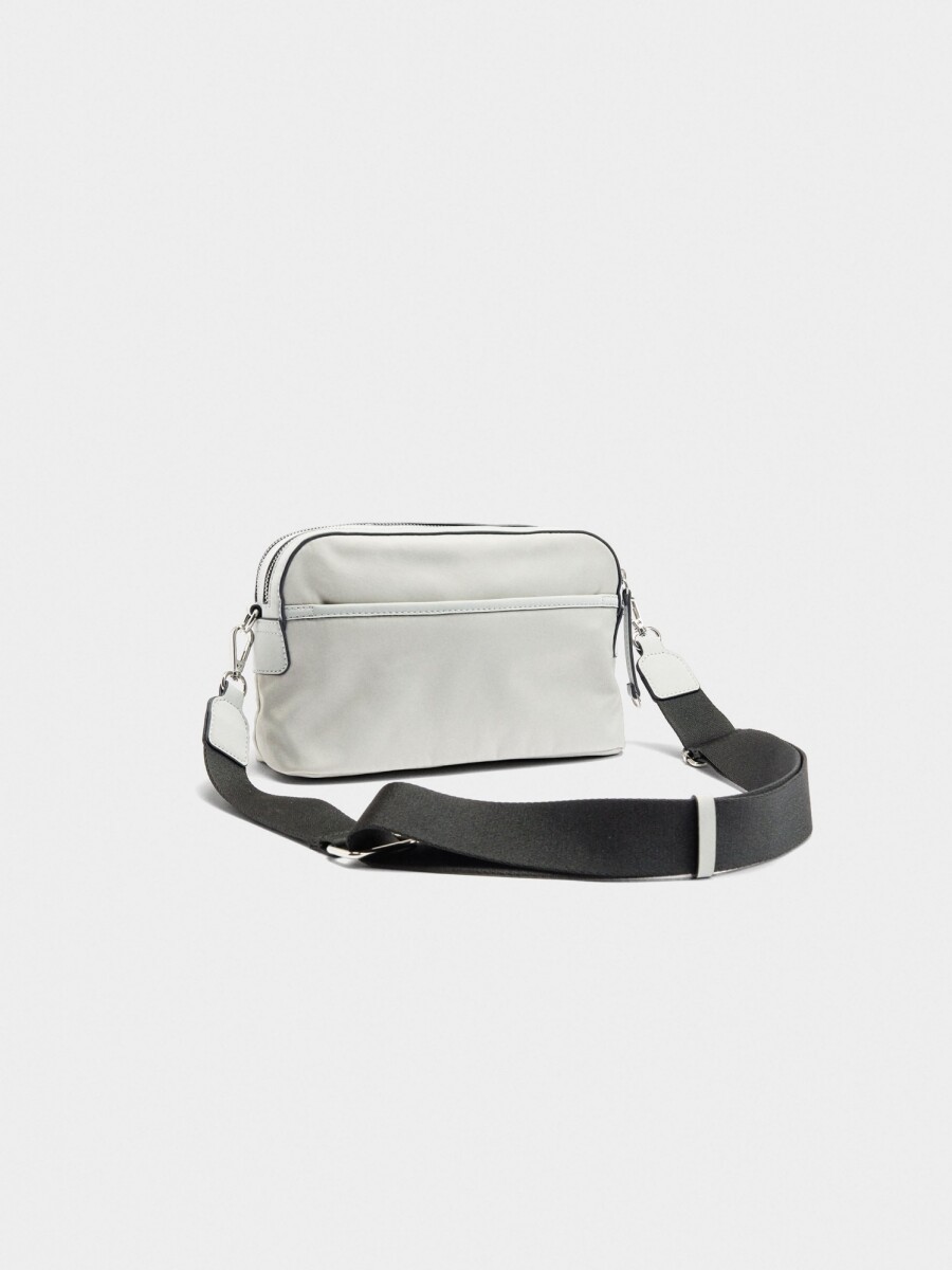 Bolso Bandolera De Nylon Con Solapa blanco