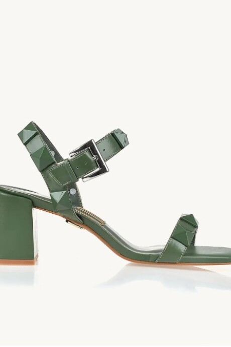 Sandalia taco medio Milano Verde Oliva