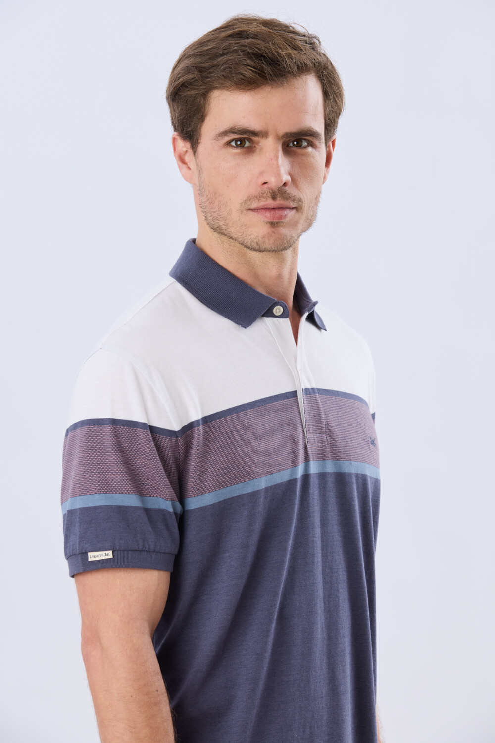 REMERA POLO RAYADA JERSEY Blanco