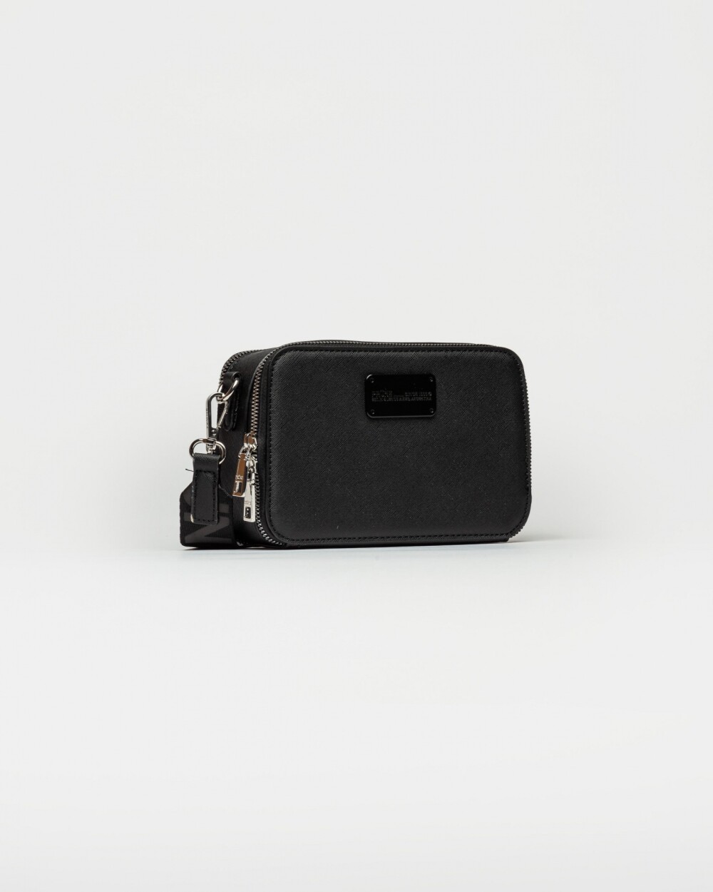 Bandolera New Penny en efecto cuero zaffiano Negro