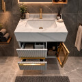 CONJUNTO DE BAÑO HABITARE MODELO LT1126-60G / MUEBLE + ESPEJO C/ LUZ LED - 60 cm Conjunto De Baño Habitare Modelo Lt1126-60g / Mueble + Espejo C/ Luz Led - 60 Cm