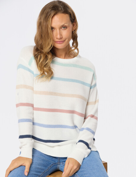 BUZO TEJIDO RAYADO Blanco
