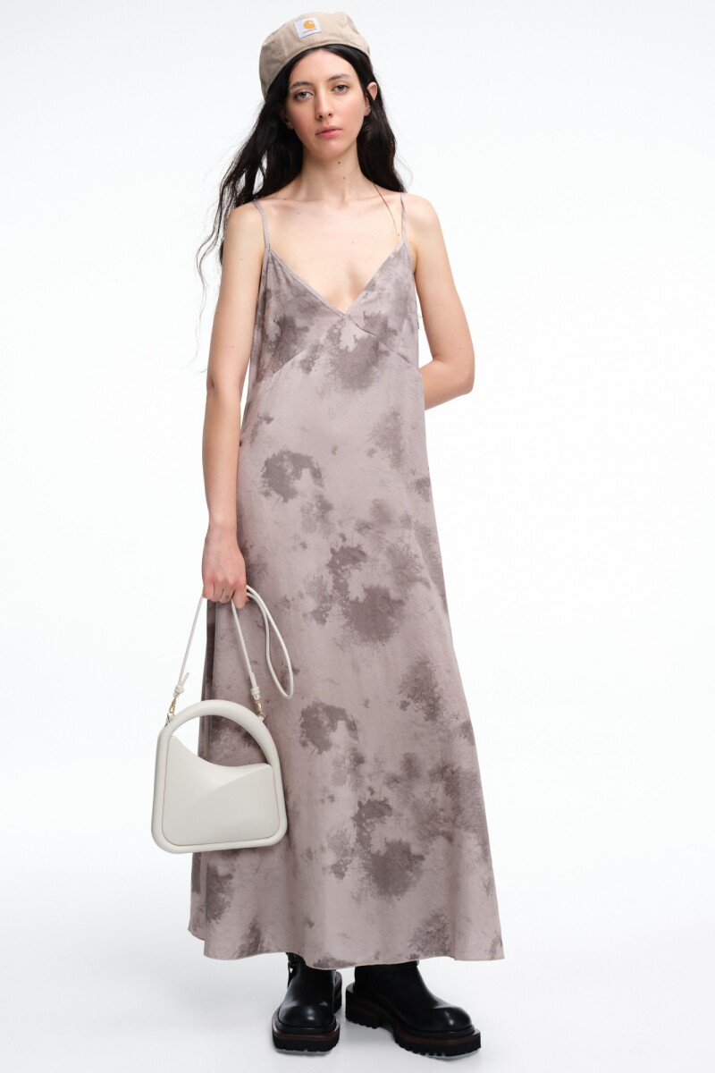 VESTIDO LARGO PRINT Gris