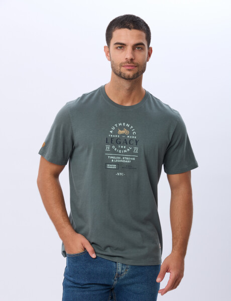 REMERA ESTAMPADA DE ALGODÓN Verde