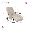 Sillón Reposera Lumax Mecedora Respaldo bolsillo Ajustable Beige
