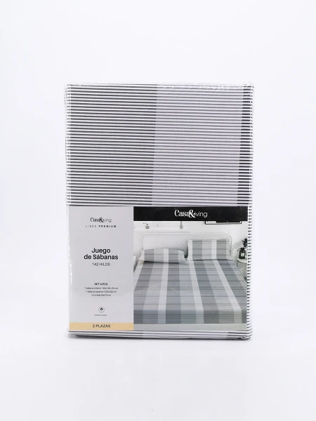 JUEGO DE SABANAS 2 PLAZAS GRIS