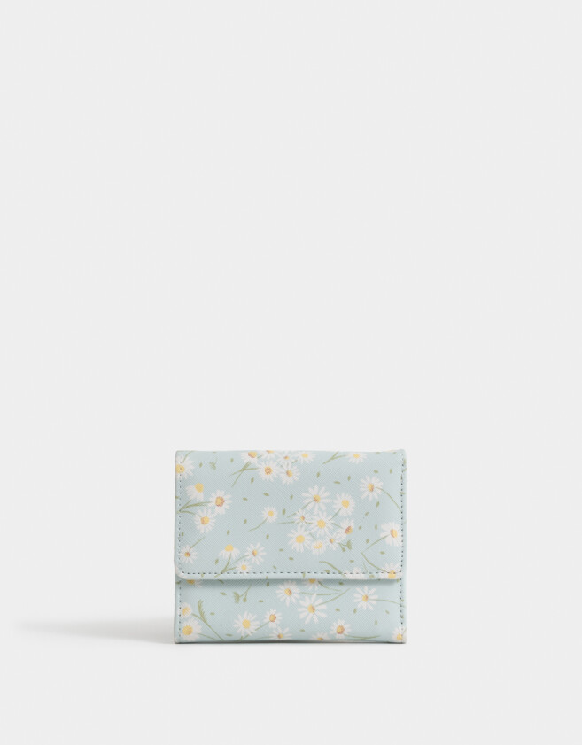 Billetera Estampados Billetera Cuerina Con Solapa - Estampado Flores