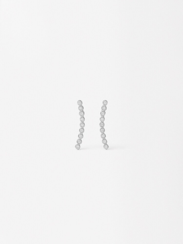 Pendientes Con Circonitas - Plata De Ley 925 plateado