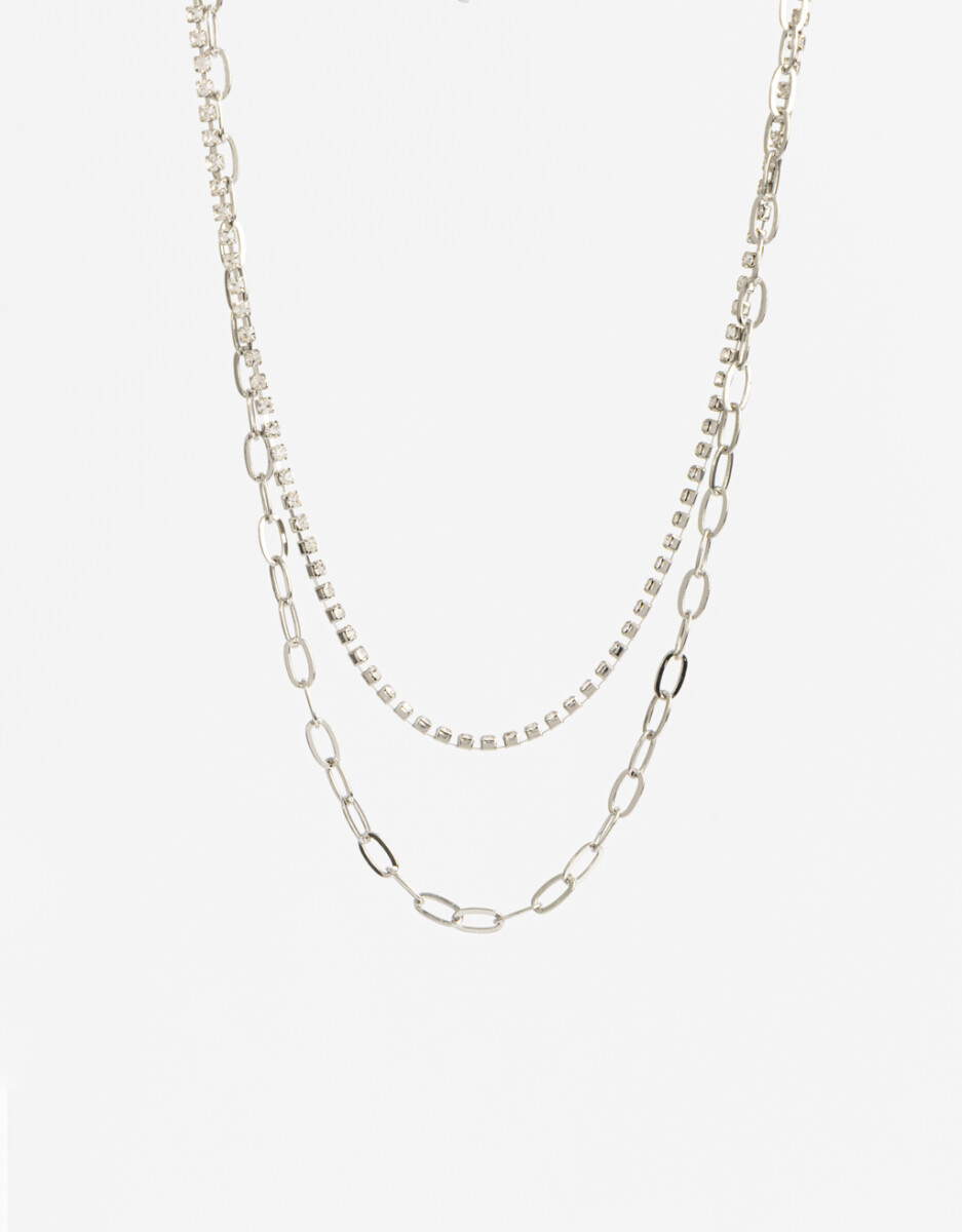 Collar Multicadena Con Strass 