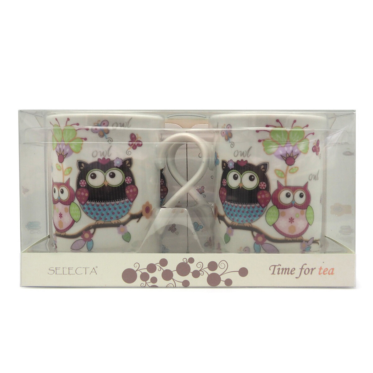 SET 2 MUG 280ML PORCELANA C/2 POSA VASO OWLS 
