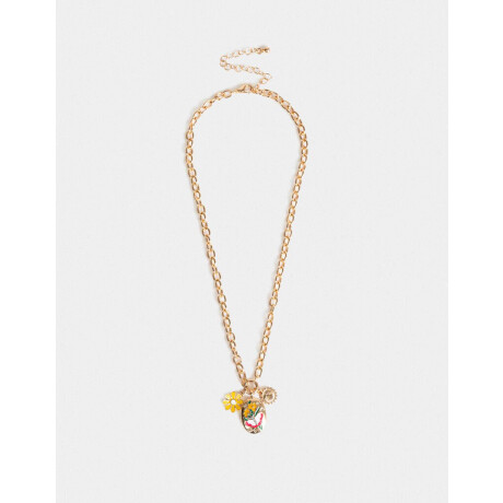 Collar Corto Cadena Multidijes Dorado