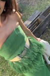 Exotic raphia corsset Verde Lechuga