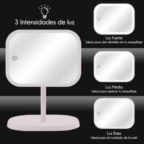 Espejo rectangular con aumento x10 Blanco