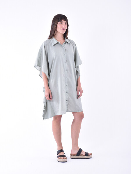 VESTIDO CLARA VERDE GRISACEO