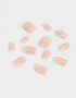 Nail Art Uñas Postizas Perladas Cuadradas - Blanco