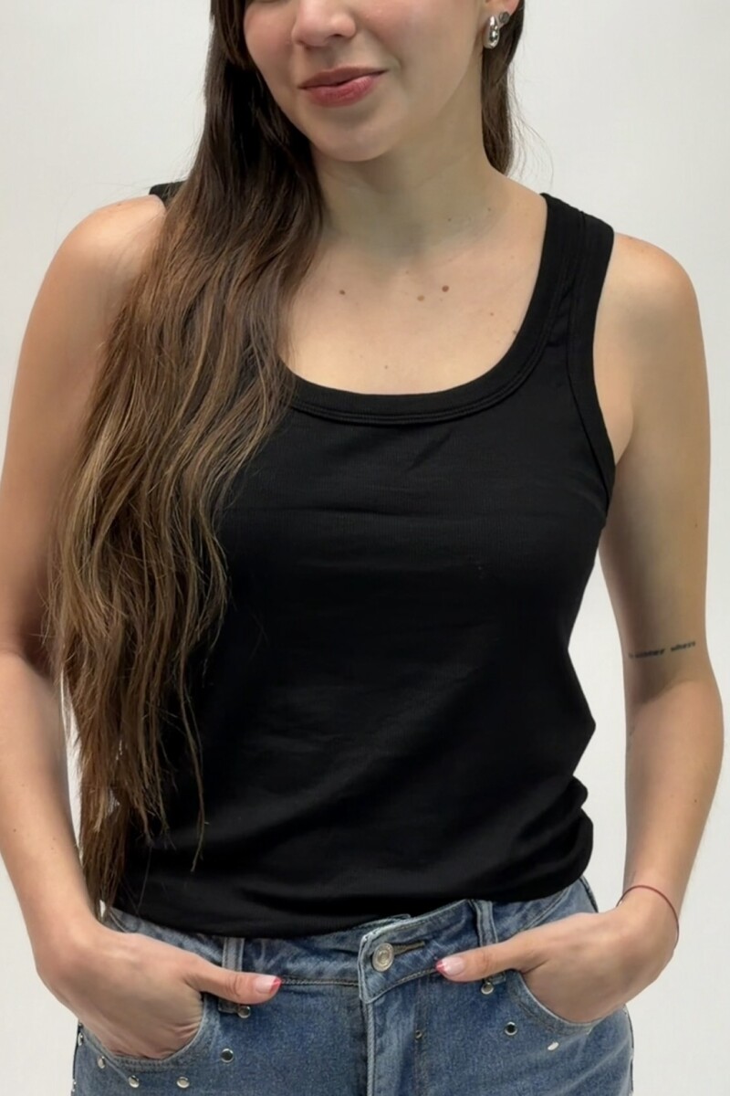 Musculosa Rib Negra Musculosa Rib Negra