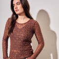 Imagen de Remera Encaje - Chocolate