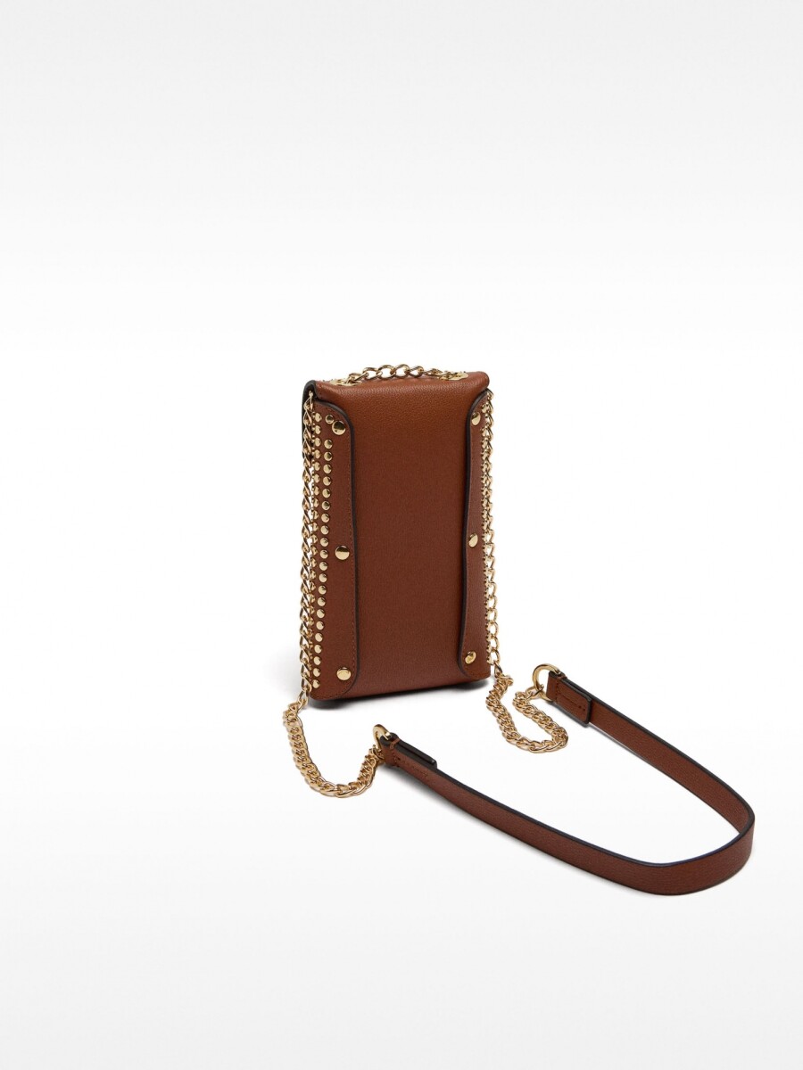 Bolso Para Móvil Con Tachuelas camel