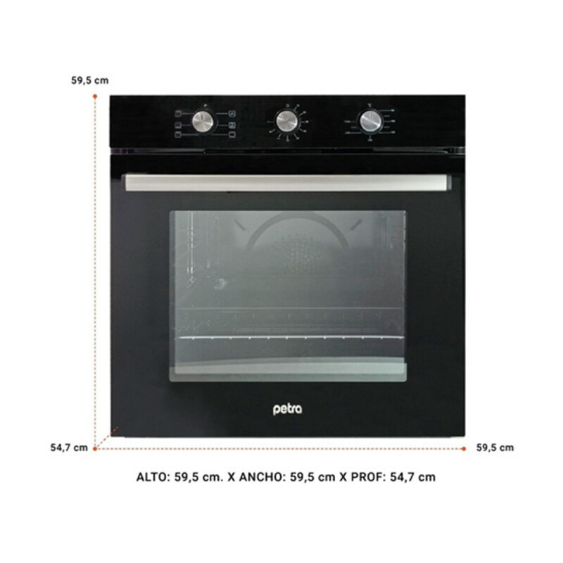 Horno Empotrar Convección Eléctrico Petra 71 L Negro Clase A Horno Empotrar Convección Eléctrico Petra 71 L Negro Clase A